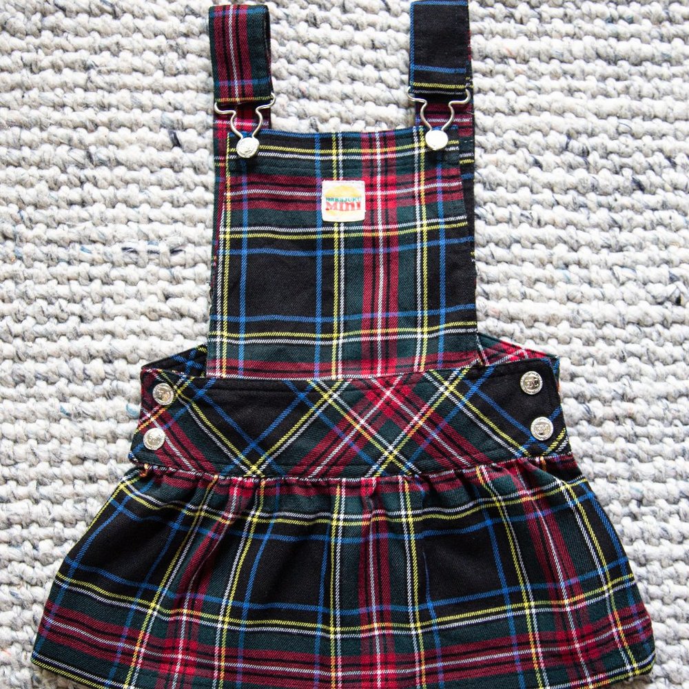 Harajuku Mini Plaid Overall Dress 4T